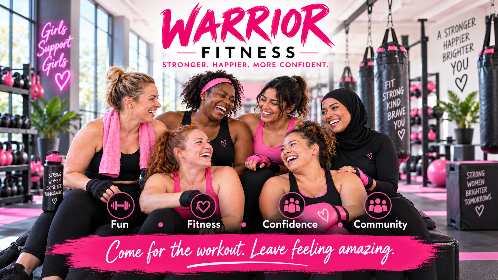 A happy group of women enjoying Warrior Fitness together